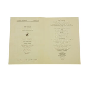 Vintage 1959 Holland American Line, S.S. Nieuw Amsterdam Dinner Menu “London”