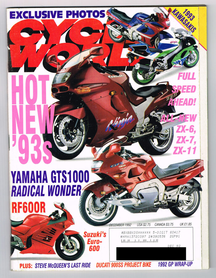 VINTAGE CYCLE WORLD MAGAZINE Dec 1992 Bike Pictures, Articles, Harley