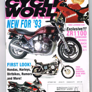 VINTAGE CYCLE WORLD MAGAZINE Oct 1992 Bike Pictures, Articles, Harley