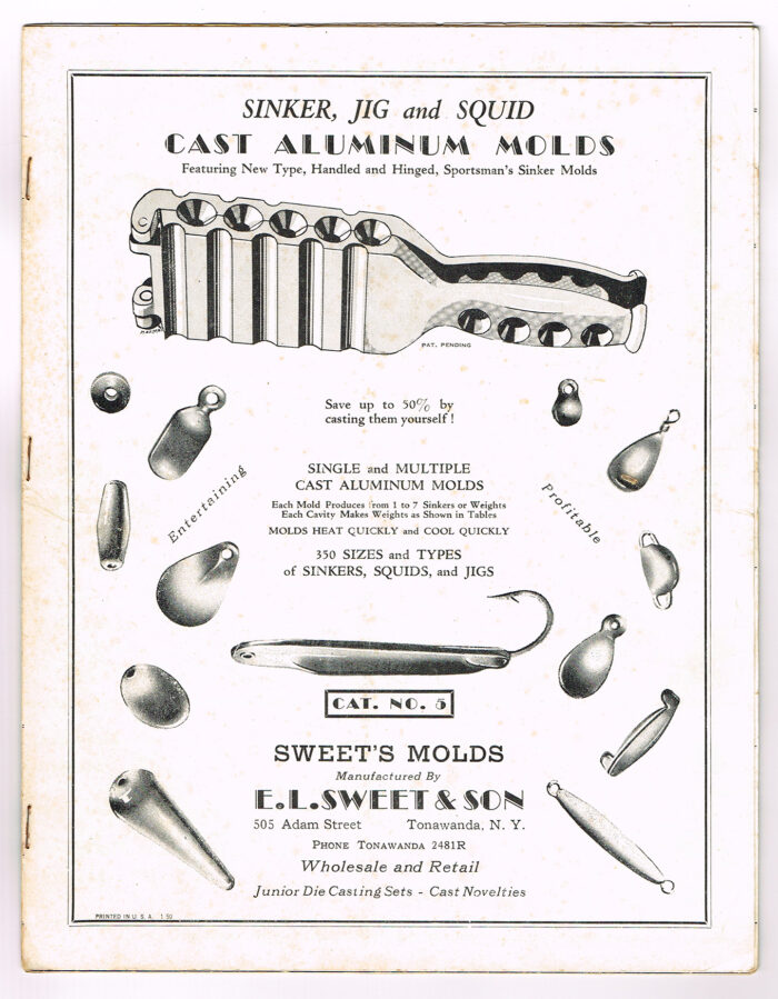 Original Vintage Fishing Cast Aluminum Mold Catalog