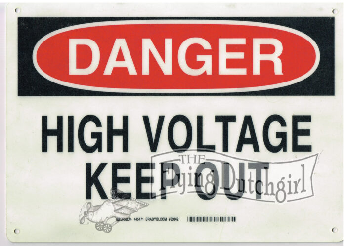 DANGER ' High Voltage- Keep Out' Outdoor Fiber Glass Industrial Sign