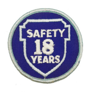 Vintage Embroidered Safety Patch – 18 Years – Automobile Racing Judge Safety