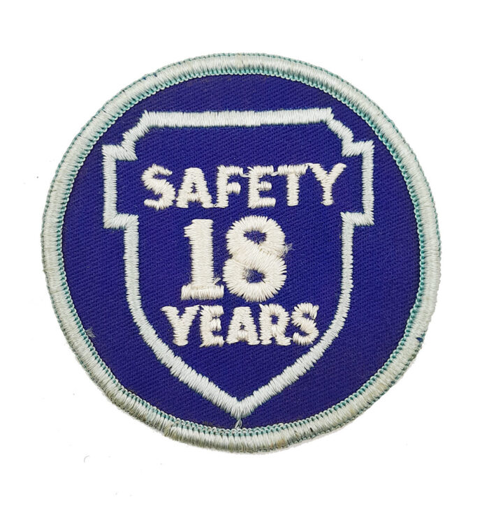 Vintage Embroidered Safety Patch - 18 Years - Automobile Racing Judge Safety