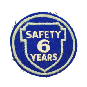 Vintage Embroidered Safety Patch * 6 Years * Automobile Racing Judge Safety