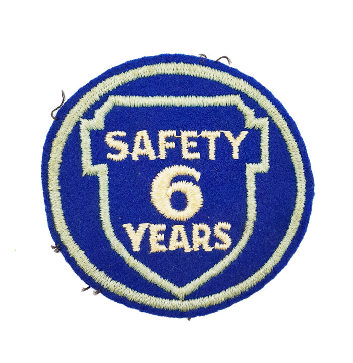 Vintage Embroidered Safety Patch * 6 Years * Automobile Racing Judge Safety