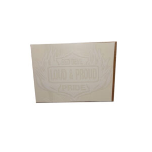 Large Red Devil Pride – Loud and Proud White Decal