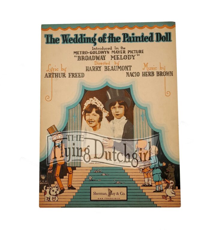 1929 Antique Piano Music 'The Wedding of the Painted Doll' MGM Broadway Melody