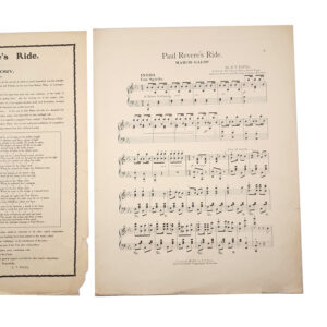 1905 Antique Piano Music ‘Paul Revere’s Ride’ by E.T. Paull Music Company