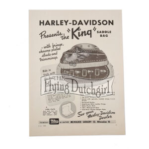 Original 1950 Harley-Davidson Presents the "King" Saddle Bag 9" x 12"