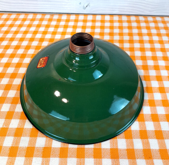 Vintage 1940s-50s Benjamin 12" Porcelain Shade Farm Barn Gas Station Industrial - Image 2