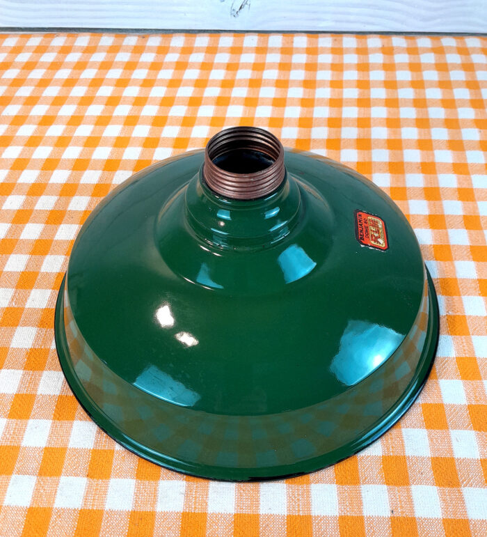 Vintage 1940s-50s Benjamin 12" Porcelain Shade Farm Barn Gas Station Industrial - Image 4