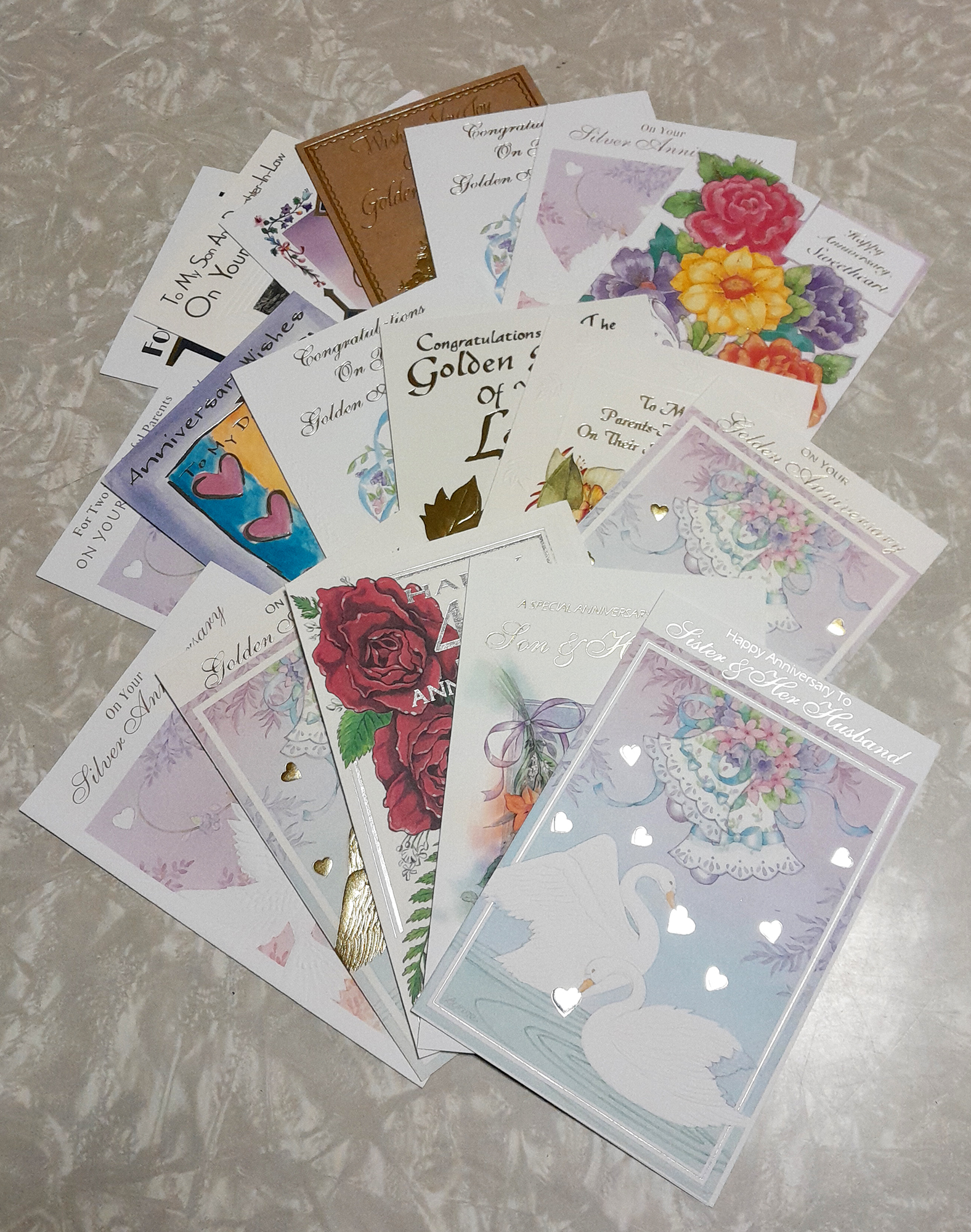 Anniversary and Wedding Greeting Cards Lot