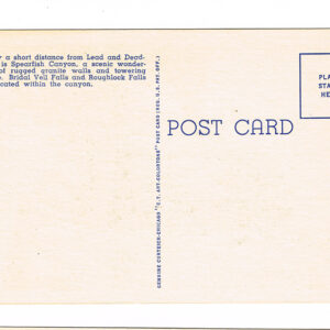 Vintage 1940’s “Spearfish Canyon” Black Hills, S.D. Linen Postcard