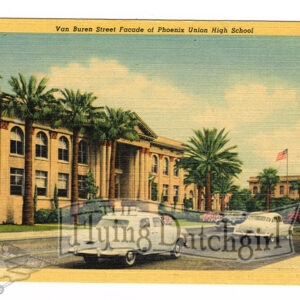 Vintage 1940’s “Van Buren Street” Phoenix, Ariz. Linen Postcard