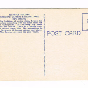 Vintage 1940’s “Elevator Building” Carlsbad Caverns, New Mexico Linen Postcard