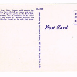 Vintage 1940’s “Needles Eye” Black Hills, S.D. Linen Postcard