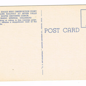 Vintage 1940’s “The Eagle Nest” Colorado Springs, Co. Linen Postcard