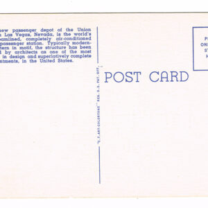 Vintage 1940’s “Union Pacific Station” Las Vegas, Nevada. Linen Postcard