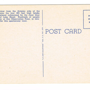 Vintage 1940’s “Hoover Dam” Arizona Observation Point, Linen Postcard