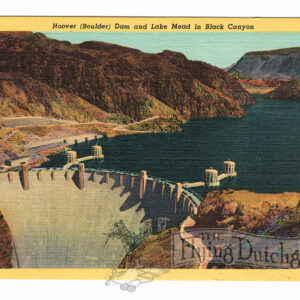 Vintage 1940’s “Hoover Dam” Lake Mead in Black Canyon, Linen Postcard