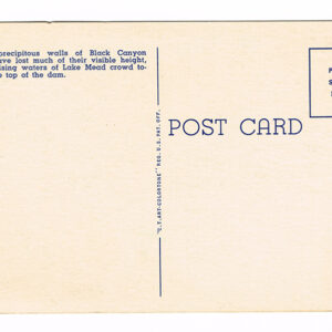 Vintage 1940’s “Hoover Dam” Lake Mead in Black Canyon, Linen Postcard