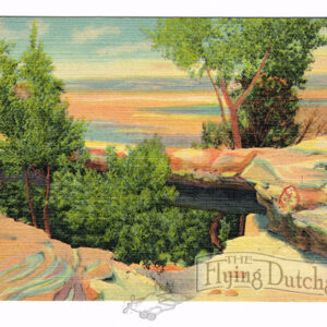 Vintage 1940’s “Natural Bridge” Petrified Forest, Arizona. Linen Postcard
