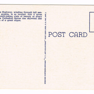 Vintage 1940’s “The Pinnacles” Custer State Park, S.D. Linen Postcard