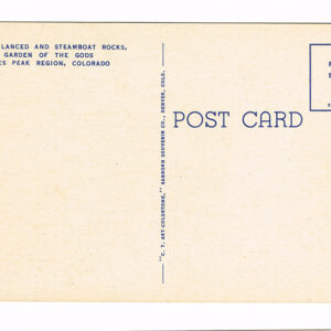 Vintage 1940’s “Balanced Rocks” Pikes Peak Region, Co. Linen Postcard