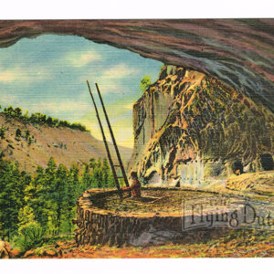 Vintage 1940’s “Kiva of Ancient Cliff Dwellers” New Mexico. Linen Postcard