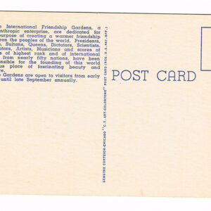 Vintage 1940’s “The Italian Garden” Michigan City, Ind. Linen Postcard