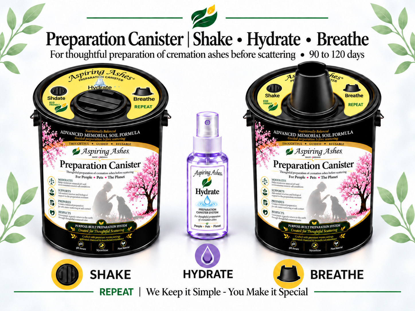 Preparation Canister: Treat Cremation Ashes for Scattering (2 cups) - Image 2