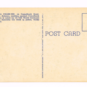 Vintage 1940’s “Royal Palms Inn” Phoenix, Arizona. Linen Postcard