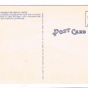 Vintage 1940’s “Edgewater Hotel” Chicago, Ill. Linen Postcard