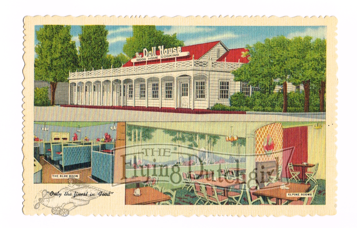 Vintage 1940 Linen Postcard- The Doll House Restaurant in Salt Lake City, Utah