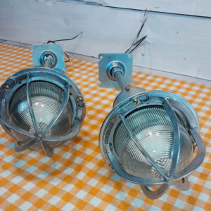 (2) Late 1950s Vintage Crouse-Hinds Explosion-Proof Pendant Lights EVA-140