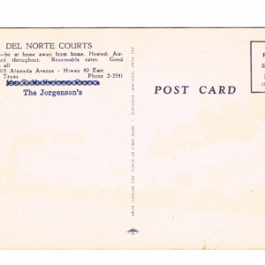 Vintage 1940’s “Del Norte Courts” El Paso, Texas Linen Postcard