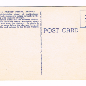 Vintage 1940’s “Painted Desert” Arizona, Linen Postcard