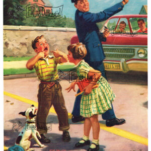 1940s Vintage Salesman Sampler Lithographic Calendar Print “Stop and Look”