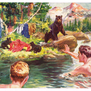 1940s Vintage Salesman Sampler Lithographic Calendar Print “Grin and Bear It”