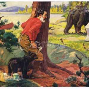 1940s Vintage Salesman Sampler Lithographic Calendar Print “Bear curiosity”