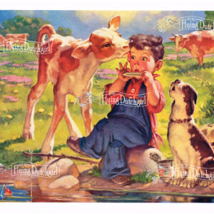 1940s Vintage Salesman Sampler Lithographic Calendar Print “Music hath Charms