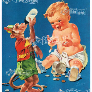 1940s Vintage Salesman Sampler Lithographic Calendar Print “Monkey Business”