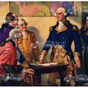 1940s Vintage Salesman Sampler Lithographic Calendar Print “Washington refuses”.