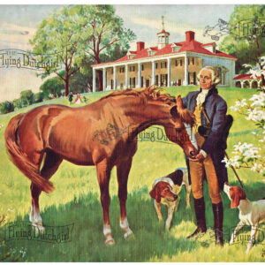 1940s Vintage Salesman Sampler Lithographic Calendar Print “Washington’s Pets”