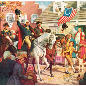 1940s Vintage Salesman Sampler Lithographic Calendar Print “Washington Parade”