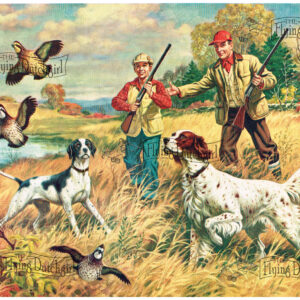 1940s Vintage Salesman Sampler Lithographic Calendar Print “The Hunt”