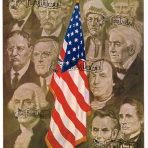 1940s Vintage Salesman Sampler Lithographic Calendar Print “Great Americans”