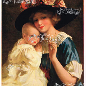 1913 Vintage Salesman Sampler Lithographic Calendar Print “Daddy’s Picture”