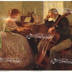 1909 Vintage Salesman Sampler Lithographic Calendar Print “Songs of Other Days”