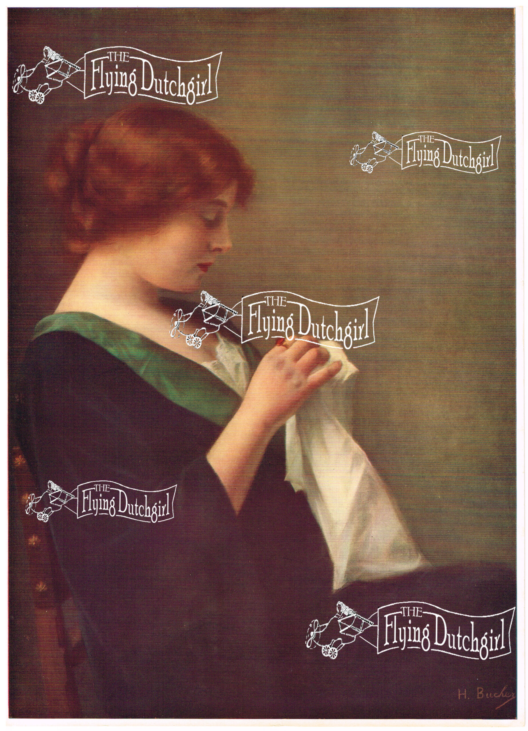 1900s Vintage Salesman Sampler Lithographic Calendar Print by H. Bucker